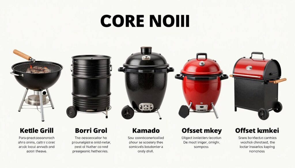 Comparison of different charcoal grill types and styles Comparison of different charcoal grill types and styles