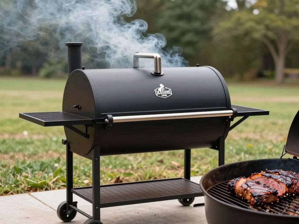 Oklahoma Joes Highland offset smoker charcoal grill with firebox Oklahoma Joes Highland offset smoker charcoal grill with firebox