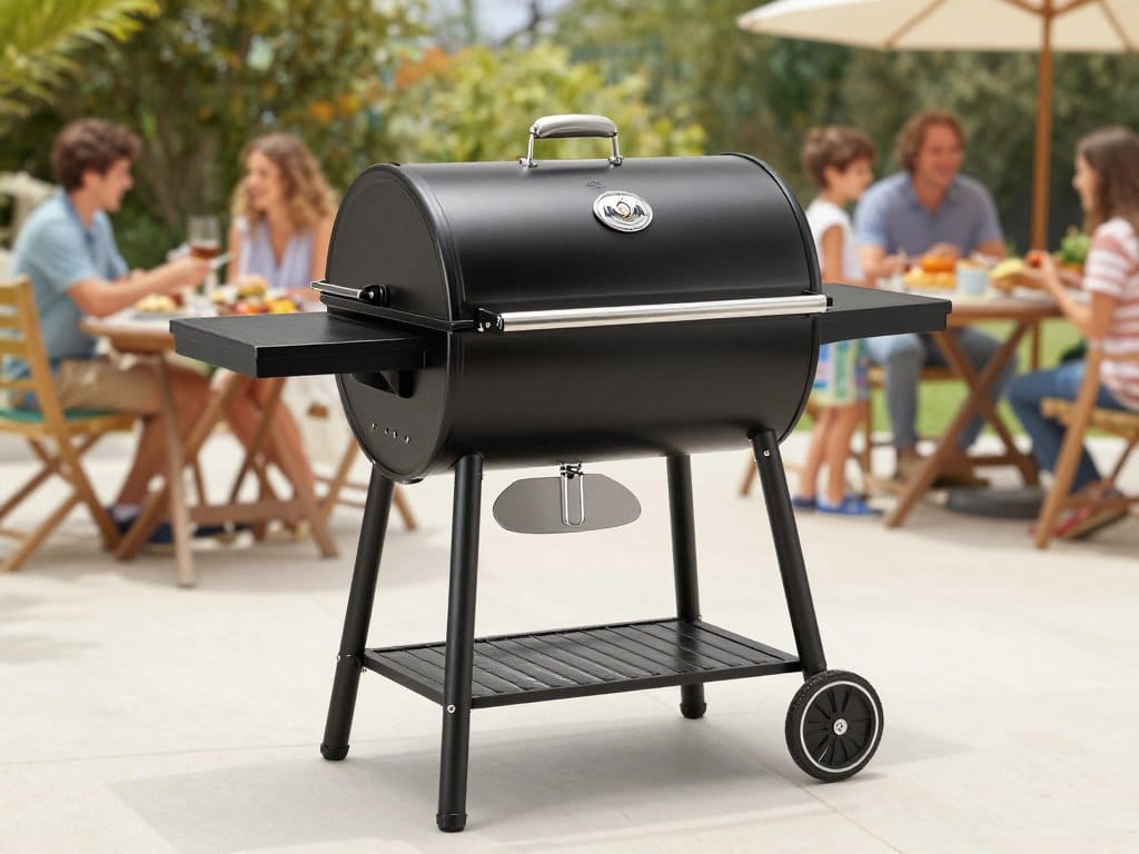 Royal Gourmet barrel charcoal grill large cooking surface with offset smoker Royal Gourmet barrel charcoal grill large cooking surface with offset smoker