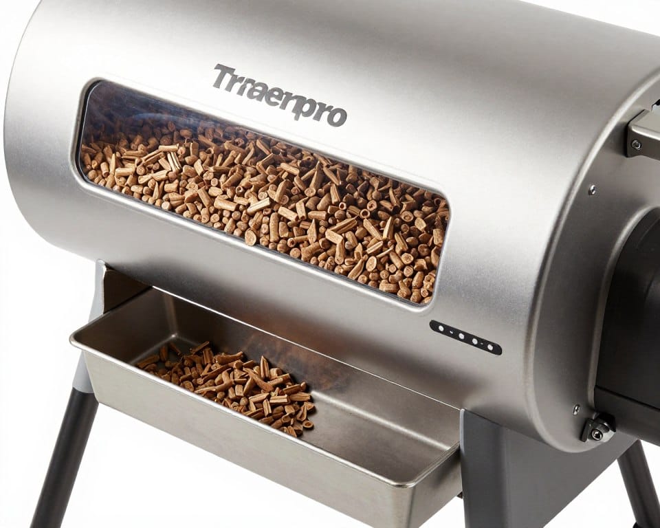 Traeger Pro 575 pellet hopper and grease management system Traeger Pro 575 pellet hopper and grease management system