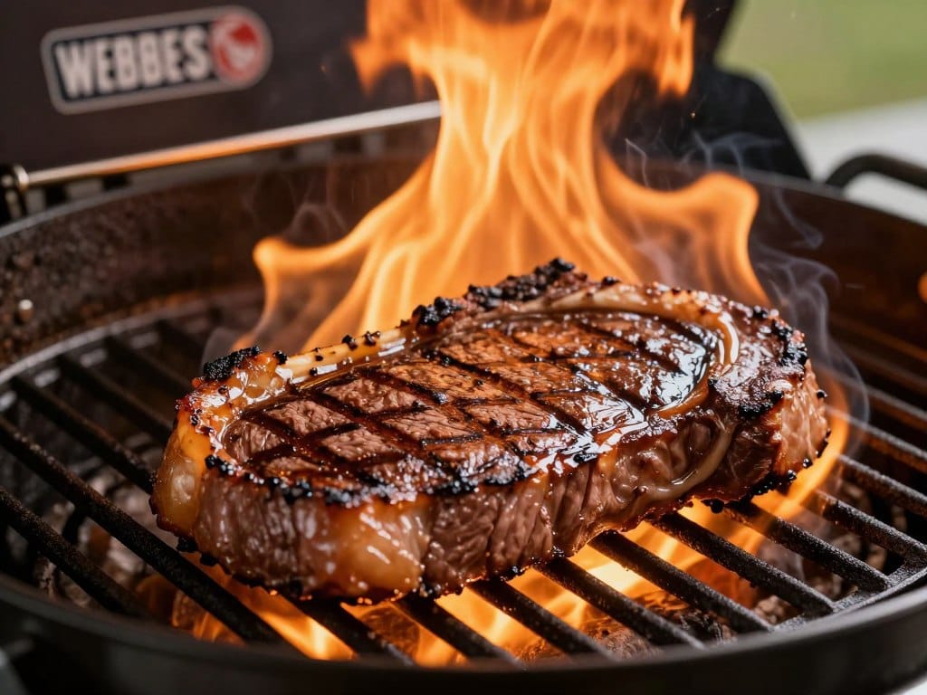 steak searing on weber genesis e-325 sear zone