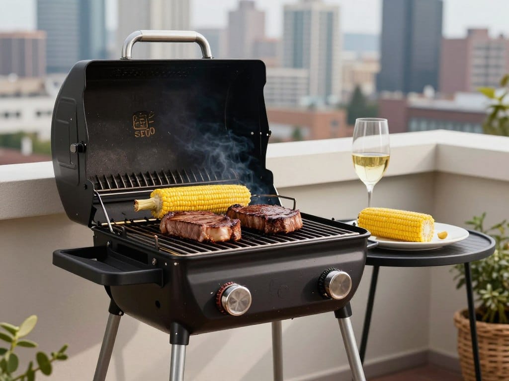 weber spirit e-210 cooking dinner for two