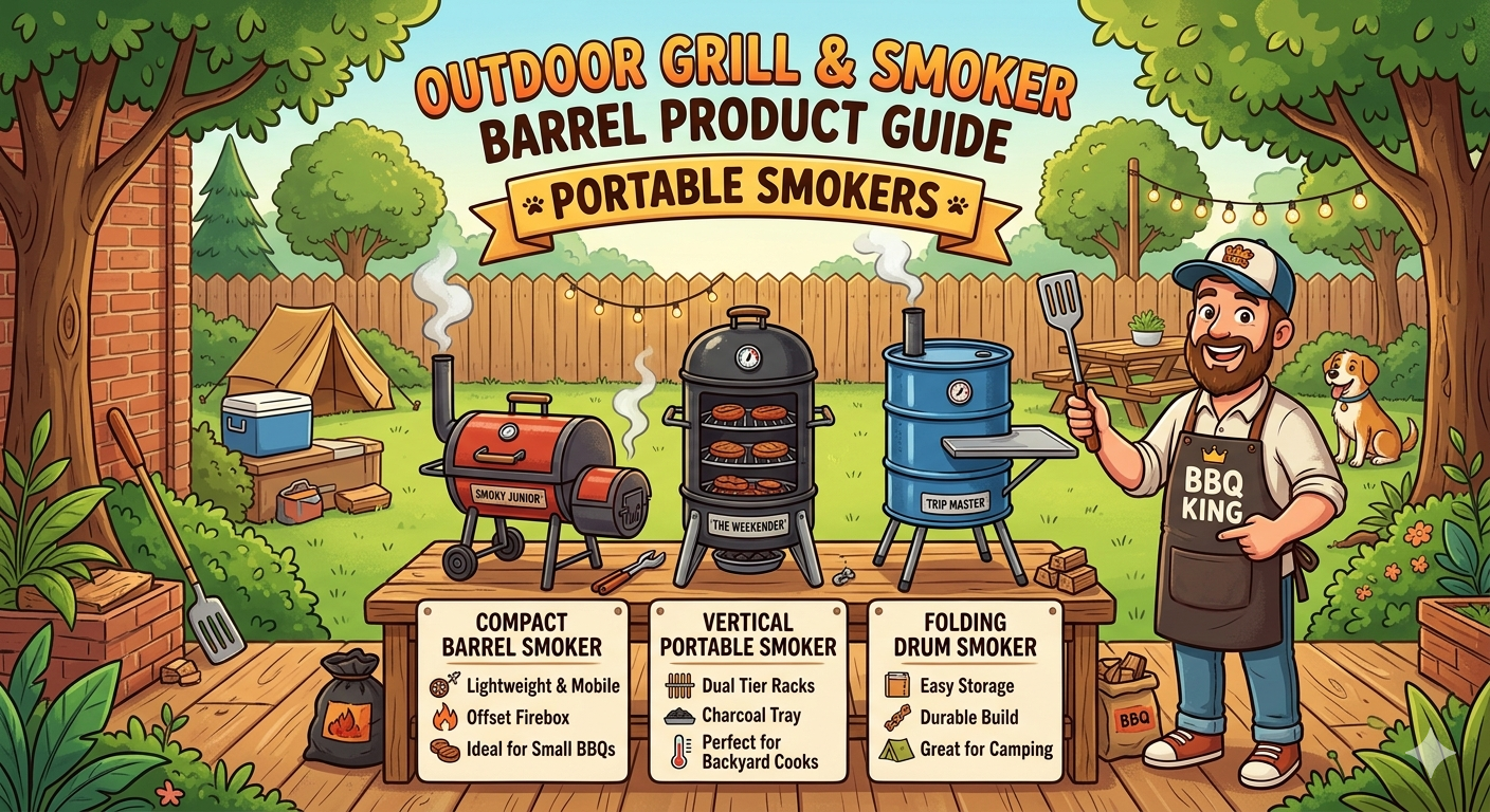 Outdoor Grill & Smoker Barrel Product Guide: Portable Smokers