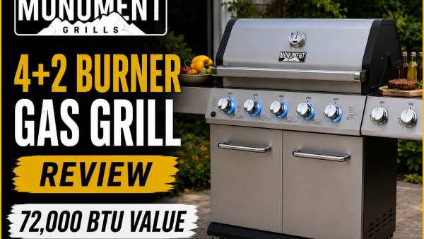 Monument 4+2 Burner Gas Grill Review: 72,000 BTU Value