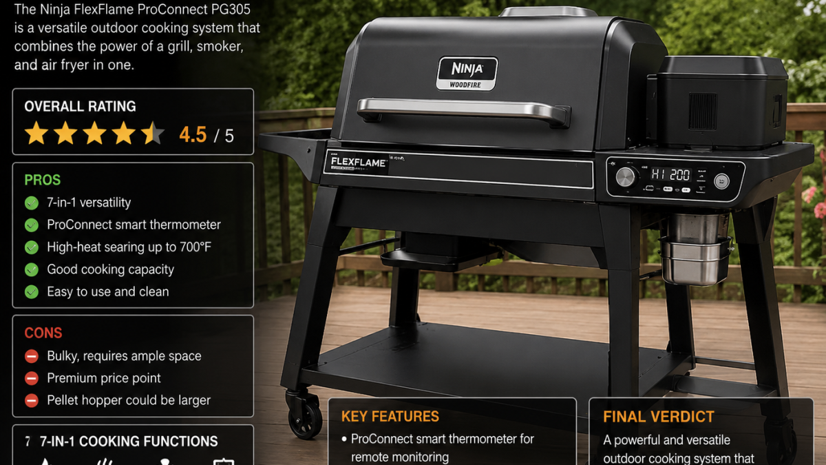 Ninja FlexFlame ProConnect Grill & Smoker Review (PG305)