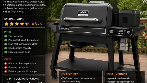 Ninja FlexFlame ProConnect Grill & Smoker Review (PG305)