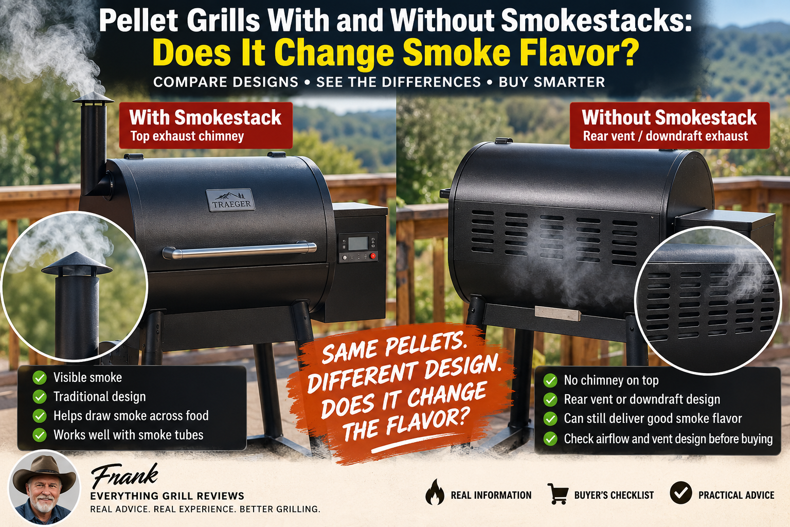 Pellet Grills With and Without Smokestacks: Smoke Flavor?