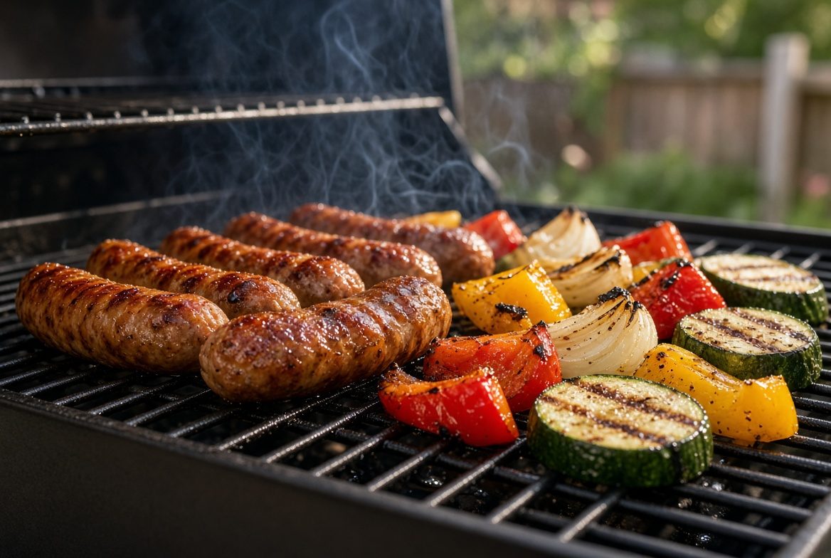 pellet-grill-sausage-and-vegetables-375