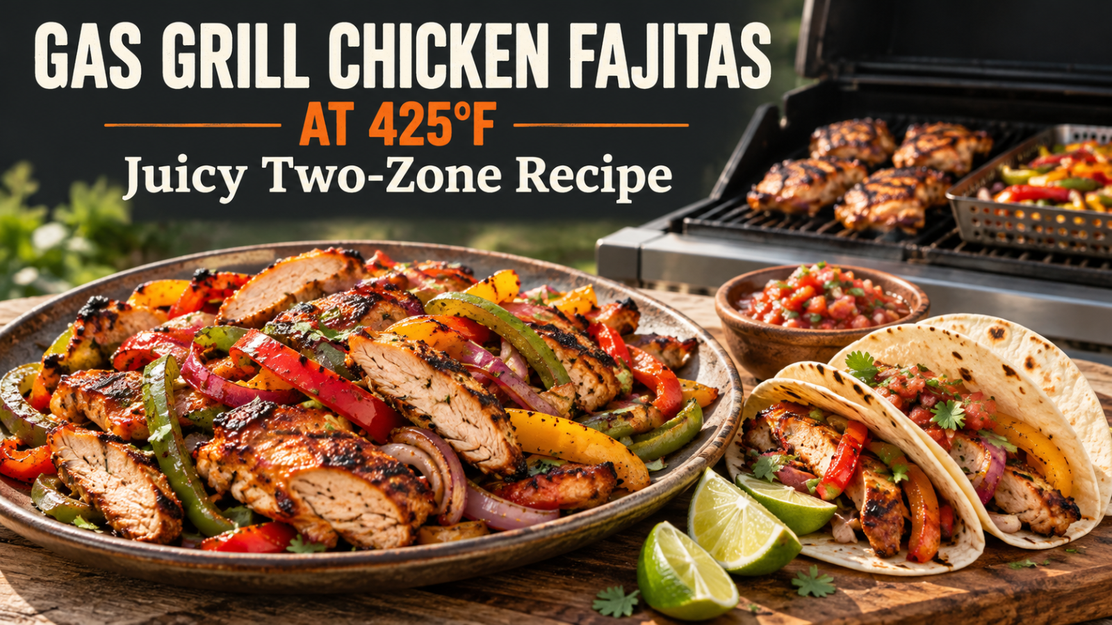 Gas Grill Chicken Fajitas at 425°F: Juicy Two-Zone Recipe.