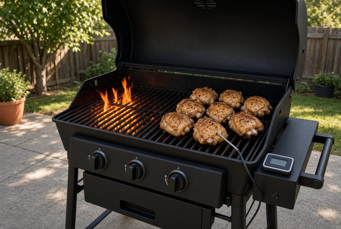 How to Grill Chicken Thighs on a Gas Grill at 375°F