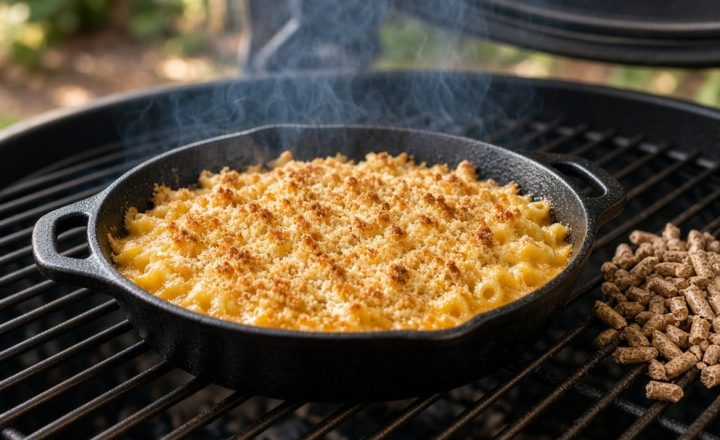 Pellet Grill Smoked Mac and Cheese at 325°F