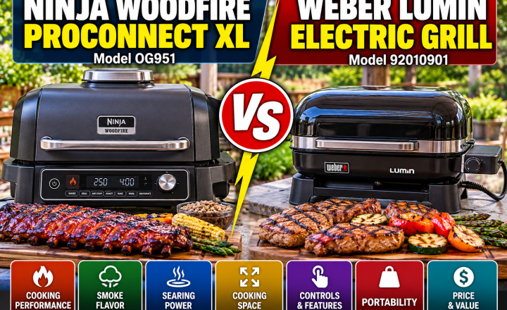 inja Woodfire ProConnect XL vs Weber Lumin: Which Electric Grill Should You Buy?