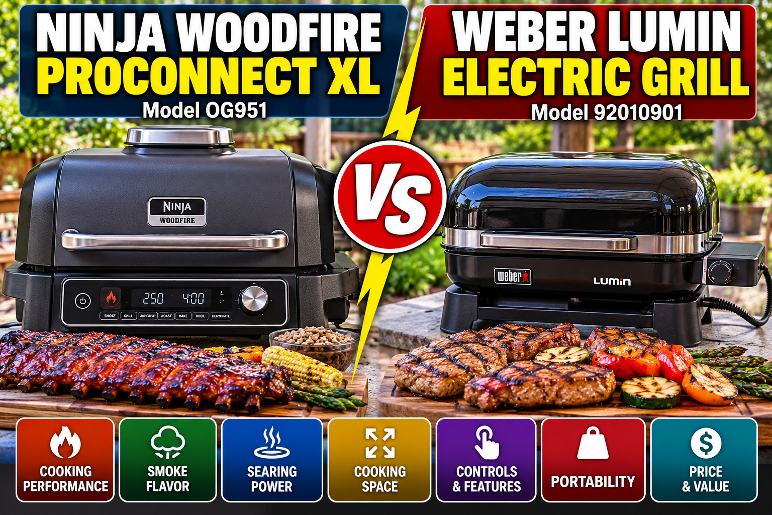 inja Woodfire ProConnect XL vs Weber Lumin: Which Electric Grill Should You Buy?
